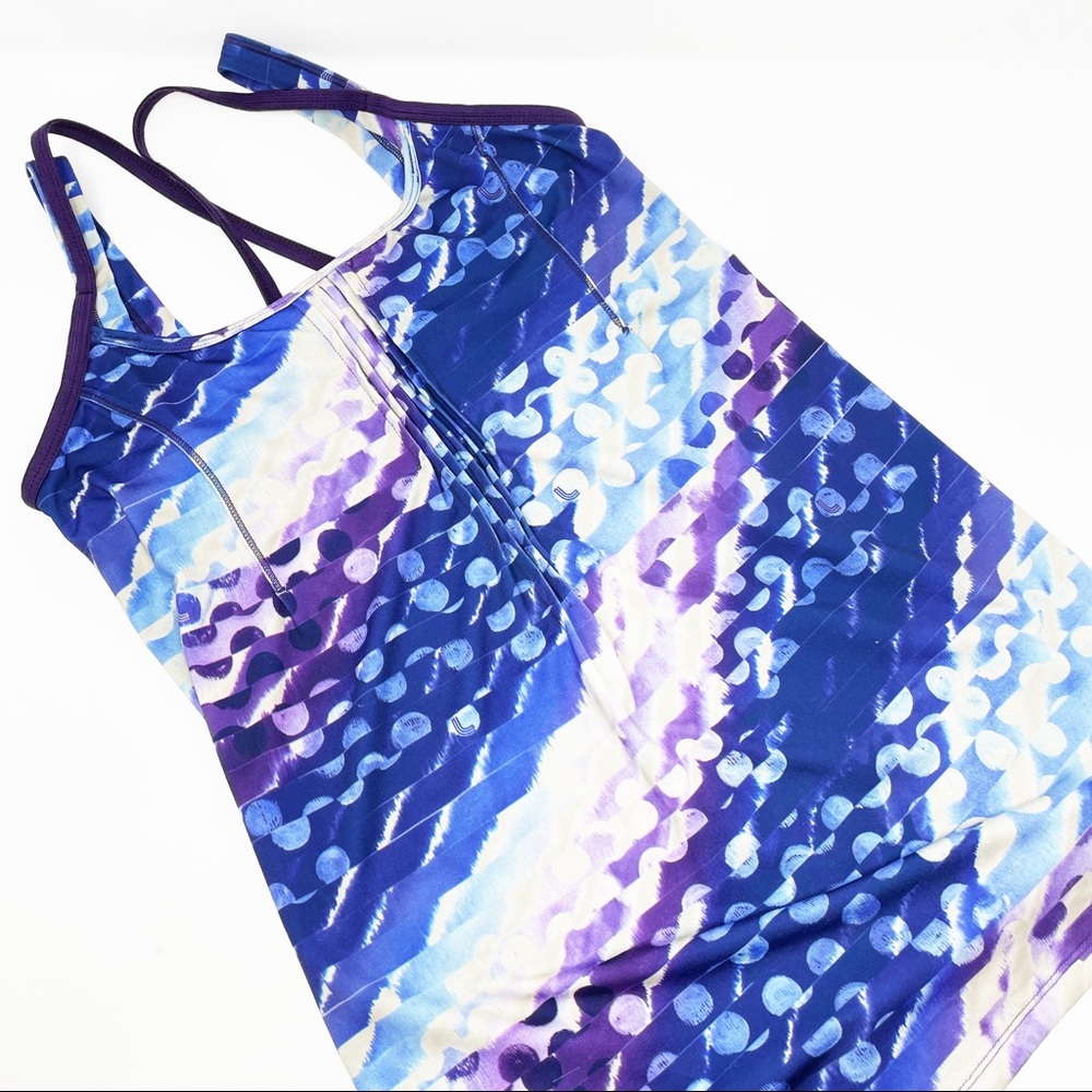 Lole Strappy Support Tank Drawstring Hem Purple S